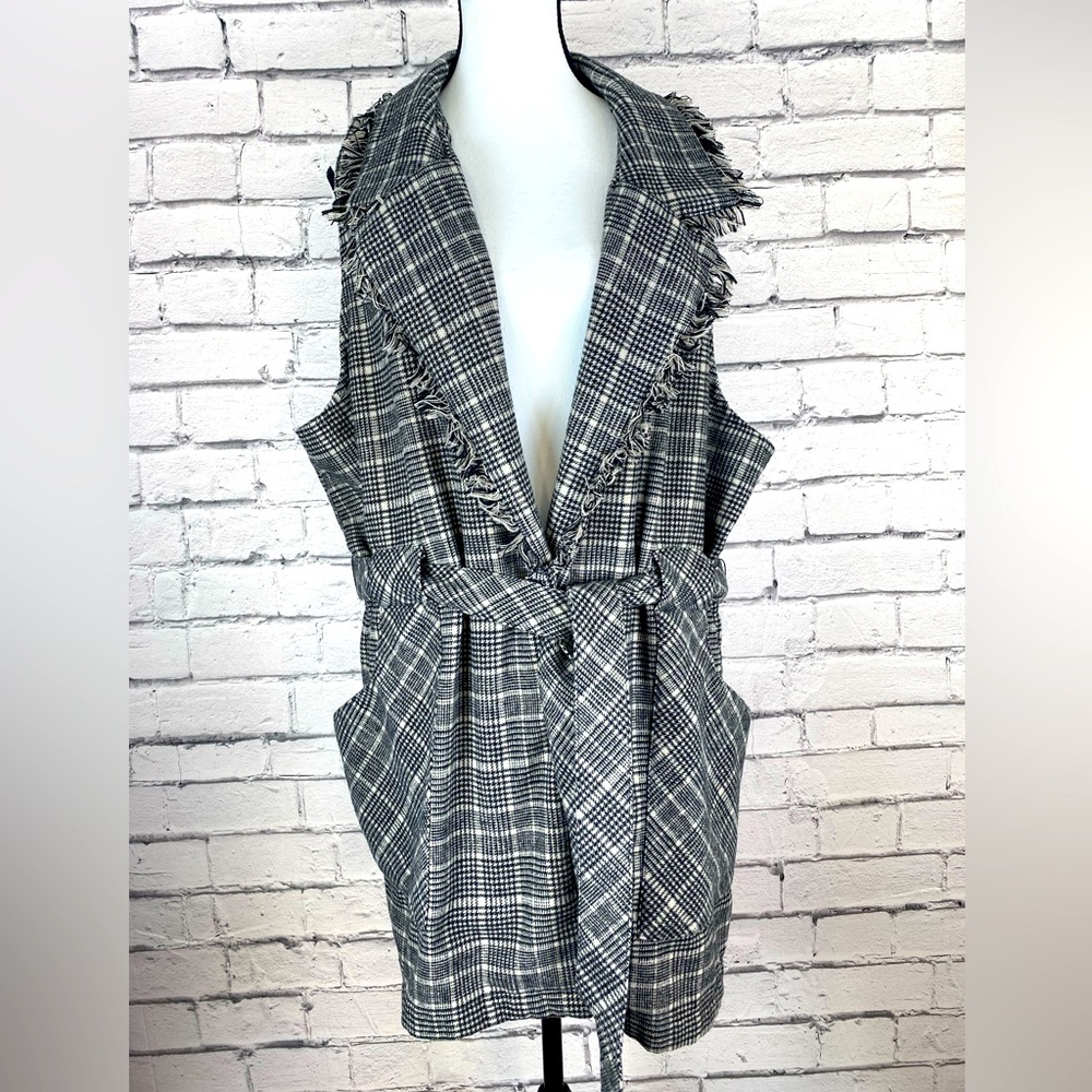 Democracy Plaid Houndstooth Vest Jacket size 2X